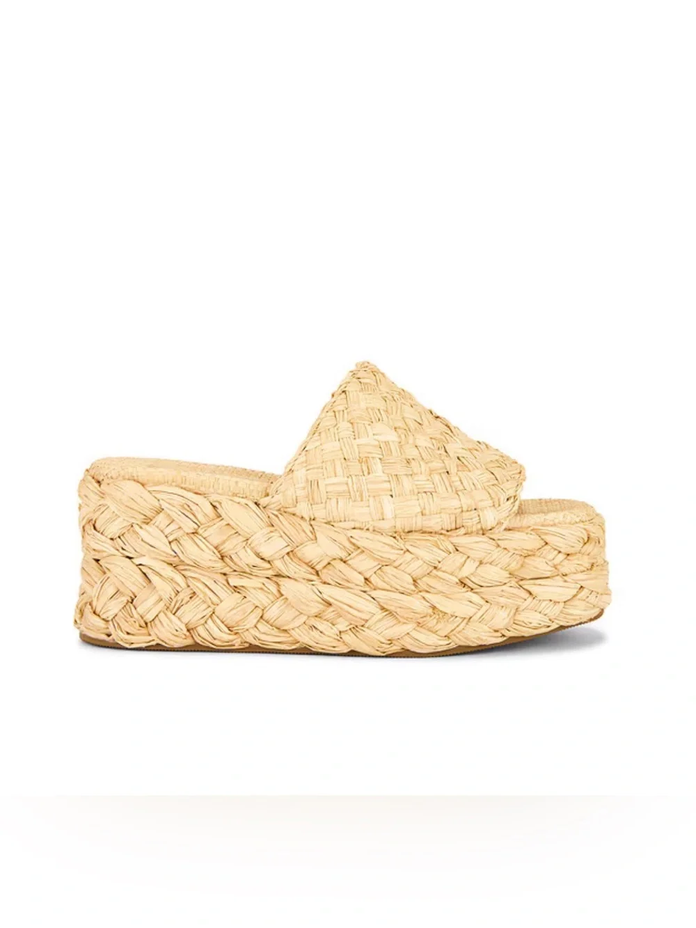 Loeffler Randall Aaron Natural Woven Straw Raffia Platform Sandals Size 8